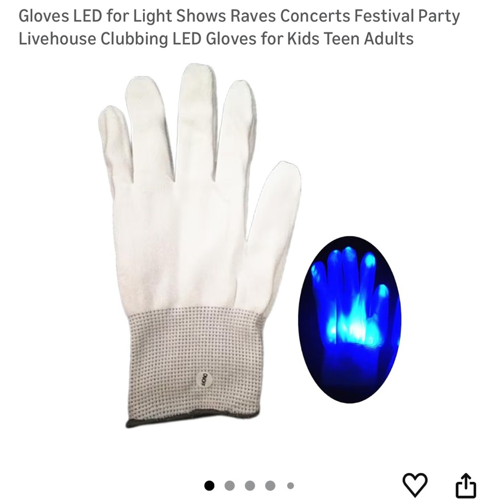 White Gloves with Blue led lights